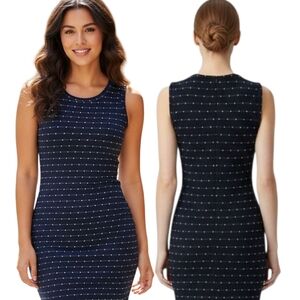 ANTHROPOLOGIE x Saturday Sunday "Caryn" Navy Blue Polkadot Mini Dress - Size S